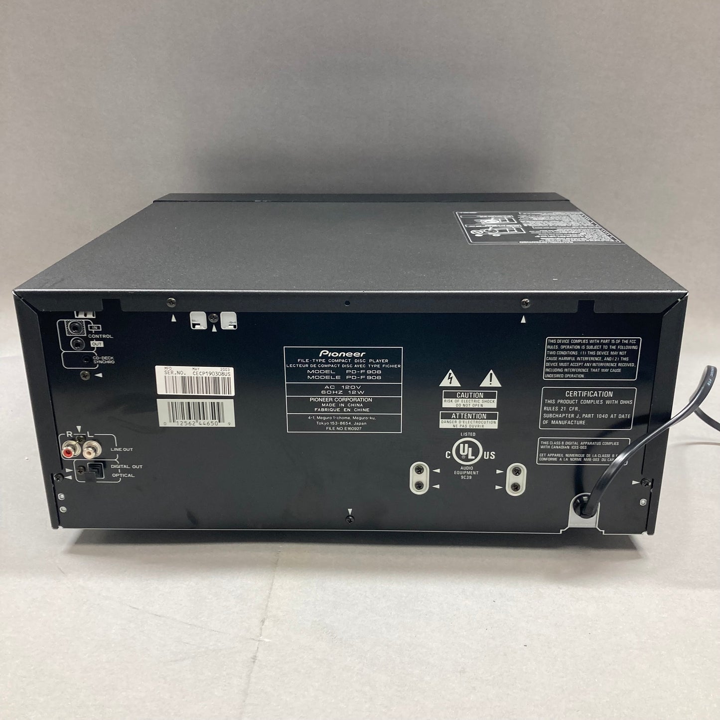 Pioneer File Type Compact Disc Player PD-F908