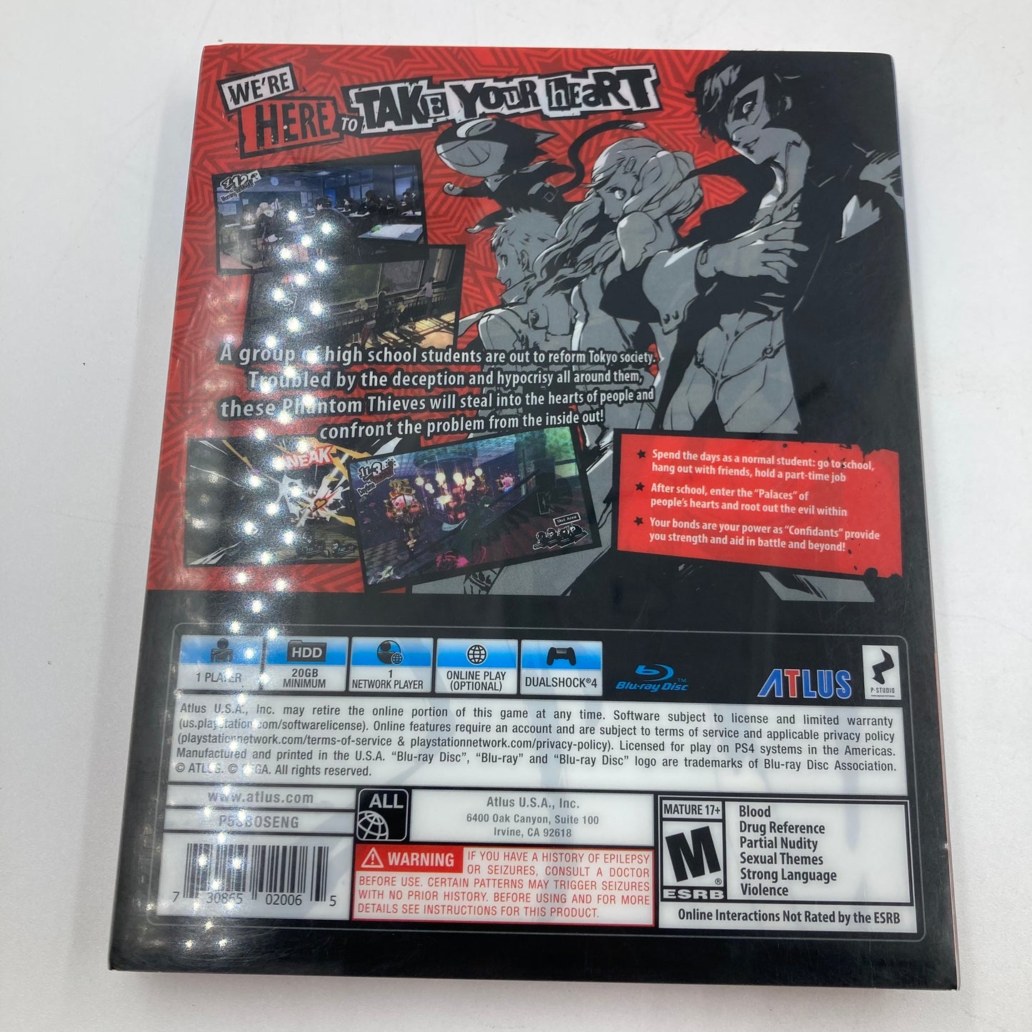 P5 Persona 5 SteelBook Edition (Sony PlayStation 4 PS4, 2016)