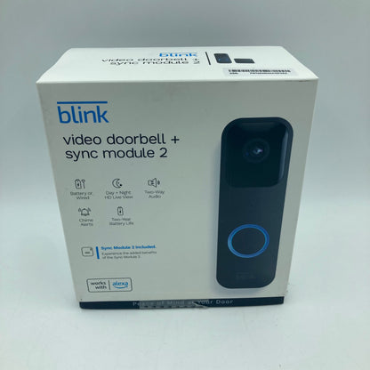 New Blink Video Doorbell + Sync Module 2 DoorBell Security Camera Unclaimed