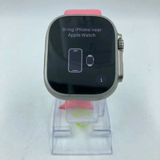 Unlocked Apple Watch Ultra 2 49MM BLUE Titanium Pink Sport Band  MX4D3LW