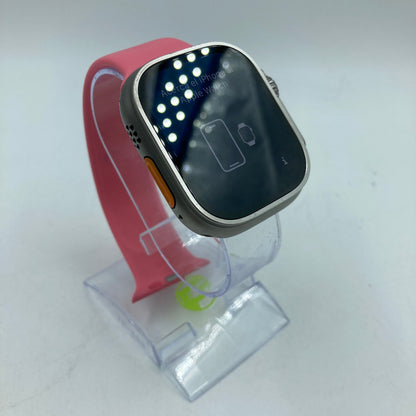 Unlocked Apple Watch Ultra 2 49MM BLUE Titanium Pink Sport Band  MX4D3LW