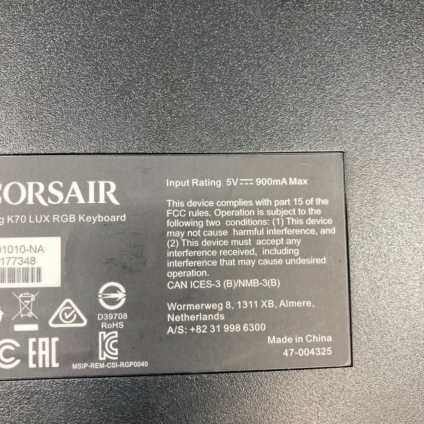 Corsair Gaming K70 LUX RGB Wired Keyboard