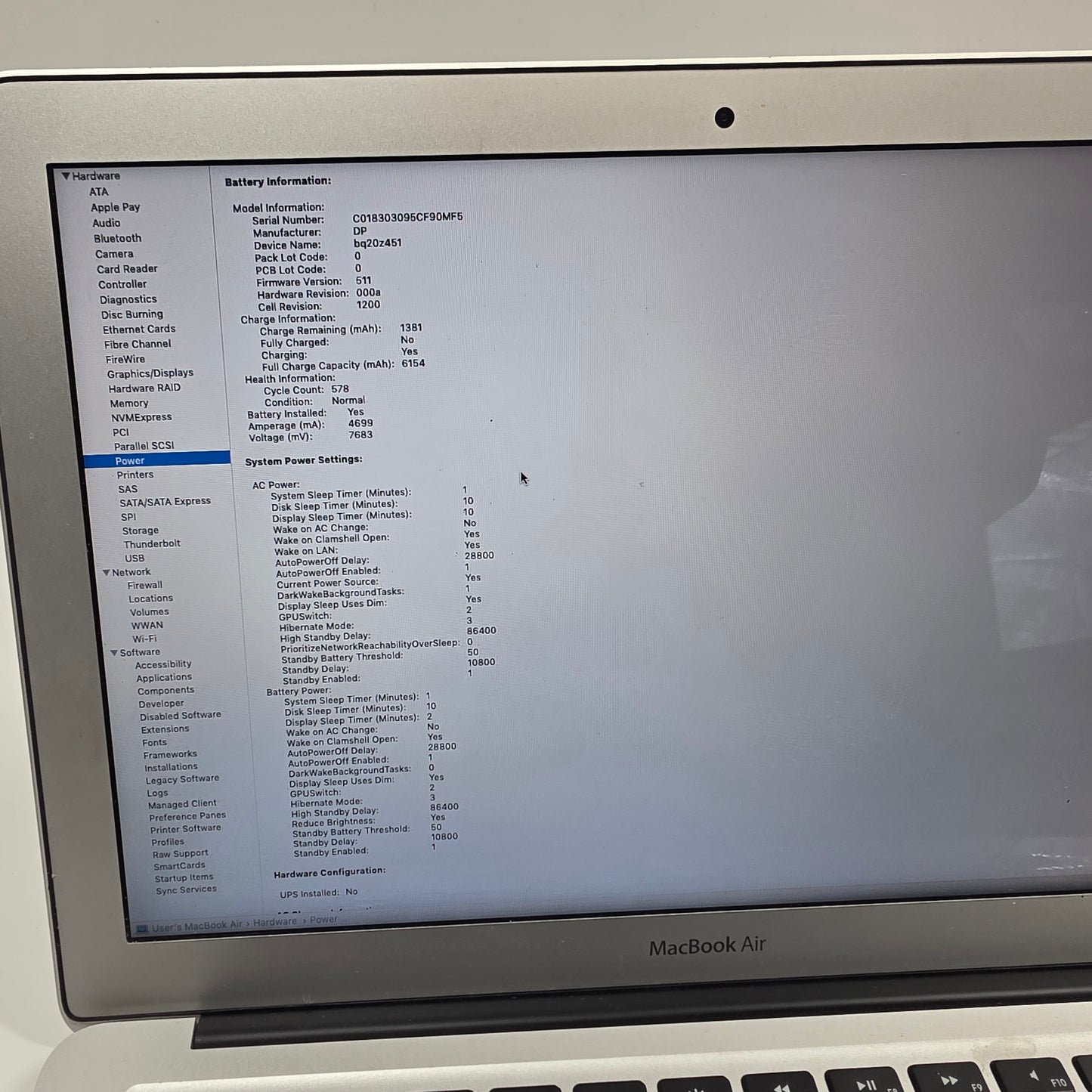 2017 Apple MacBook Air 13.3" i5 1.8GHz 8GB RAM 256GB SSD Silver A1466