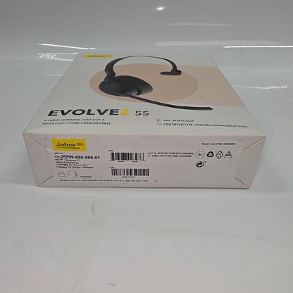 Jabra Evolve 2 55 Wireless Over-Ear Bluetooth Headphones Black HSC170W