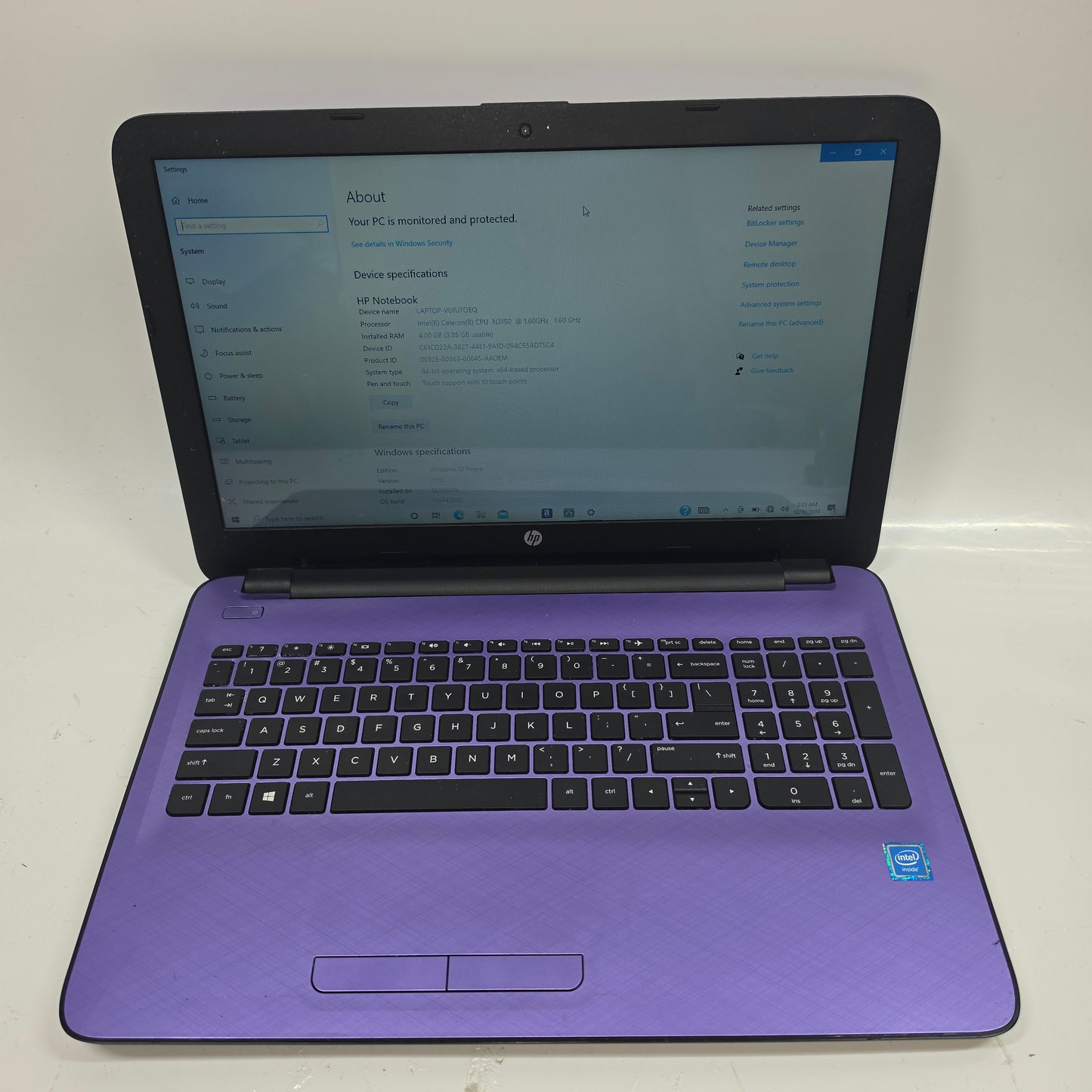 HP Laptop 15-AC123CY 15.6" Intel Celeron N3150 1.6GHz 4GB RAM 500GB SSD