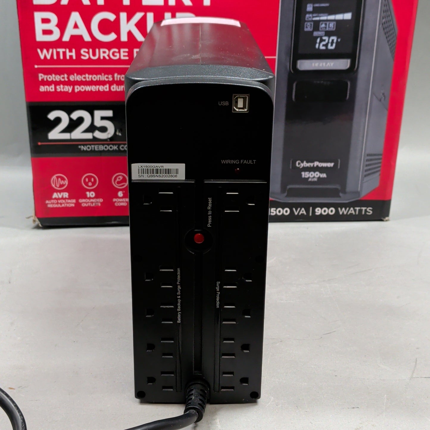 CyberPower Battery Backup Power Supply LX1500GAVR