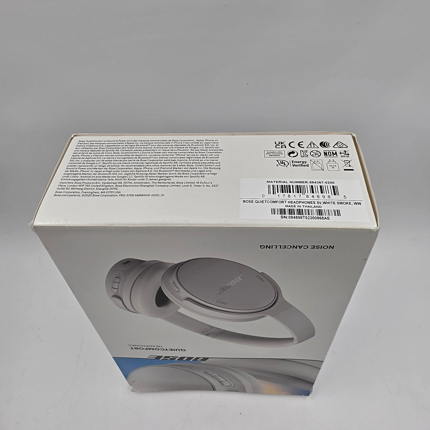 New Bose QuietComfort Over-Ear Wireless Bluetooth Headphones White 884367-0200