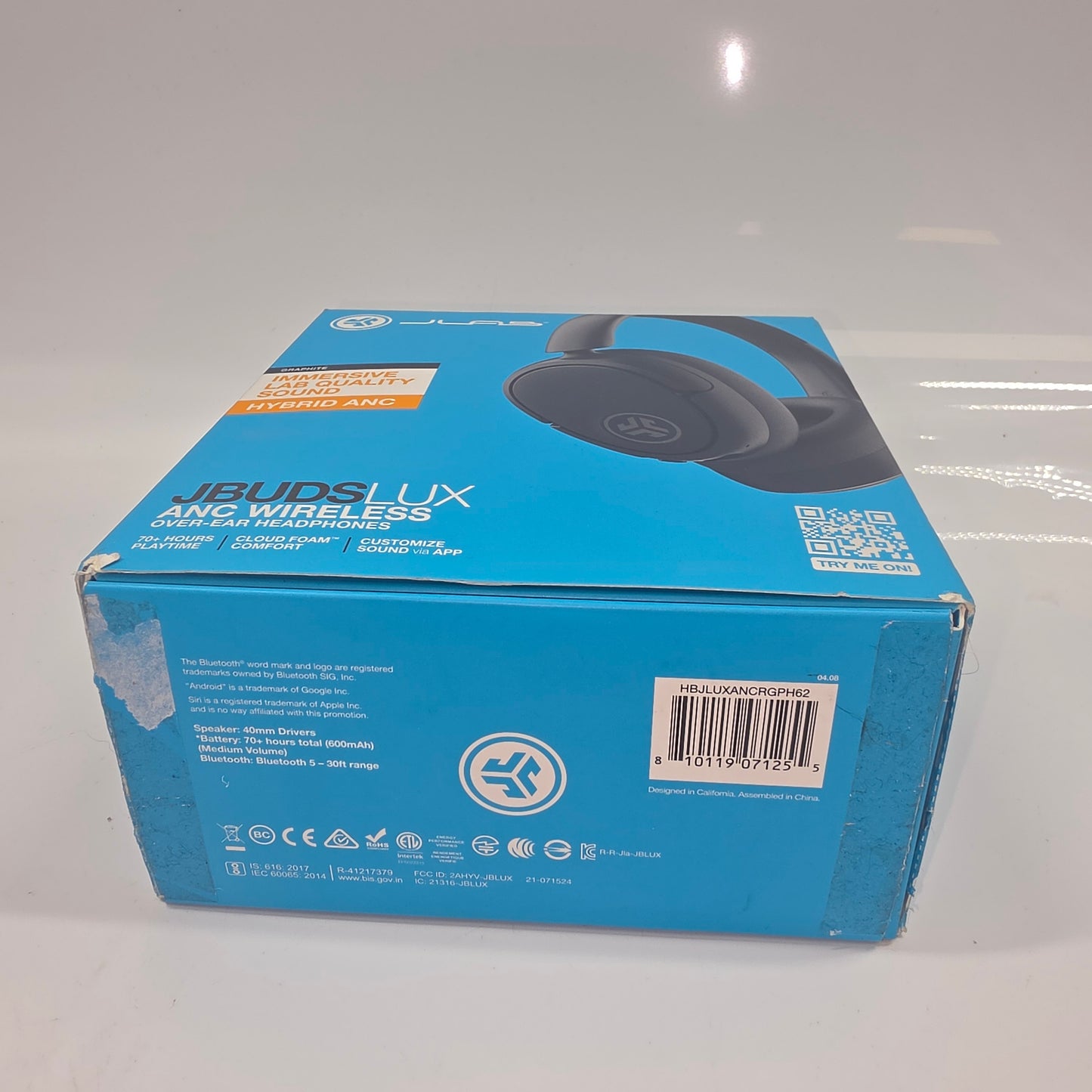 JLab ANC Wireless Wireless Over-Ear Bluetooth Headphones Black