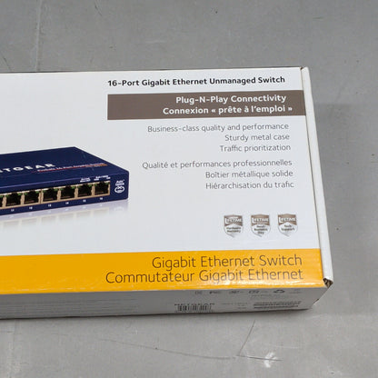 New NetGear 16-Port Gigabit Ethernet Unmanaged Switch GS116