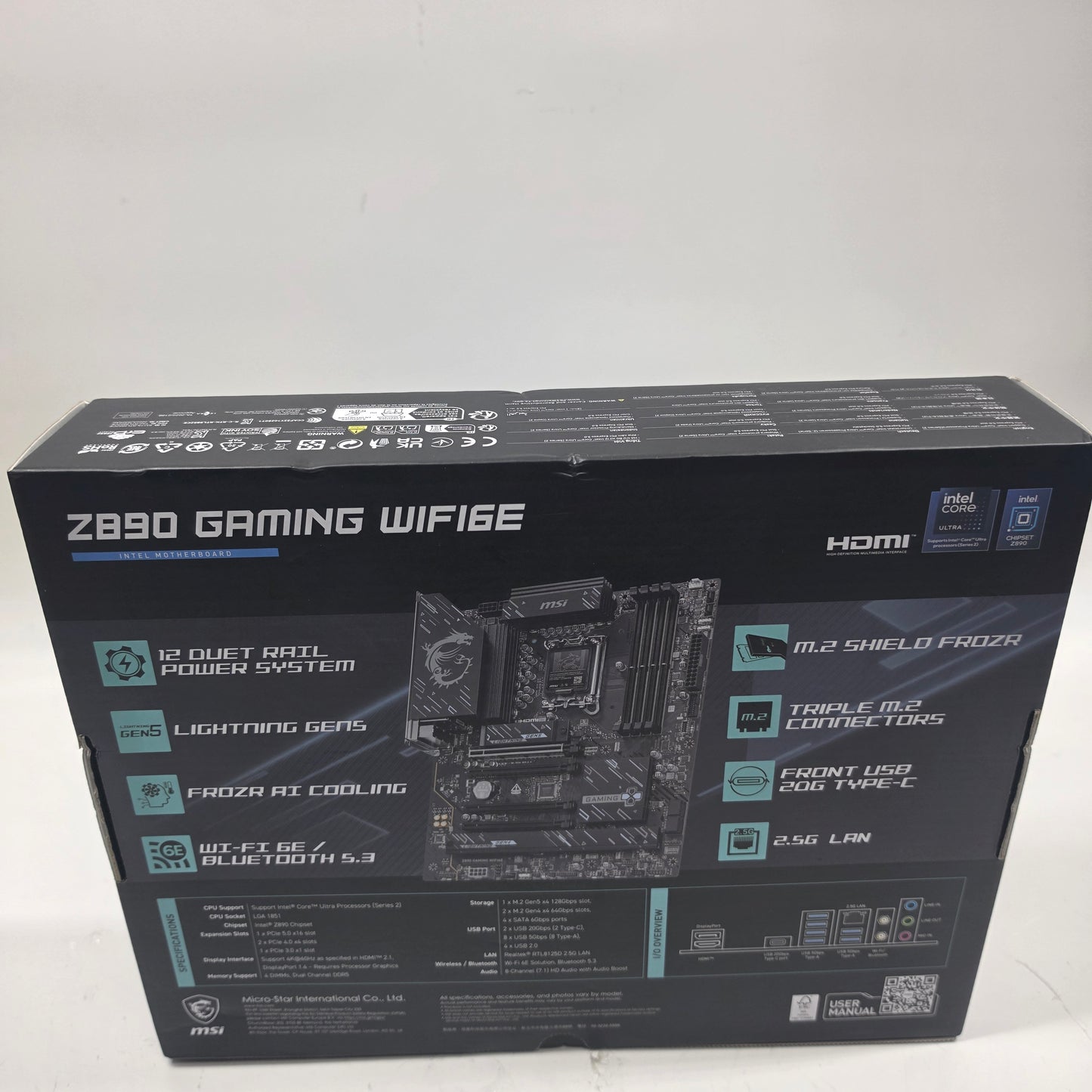MSI Z890 GAMING PLUS WIFI LGA 1851 Intel Z890 SATA 6Gb/s ATX Motherboard