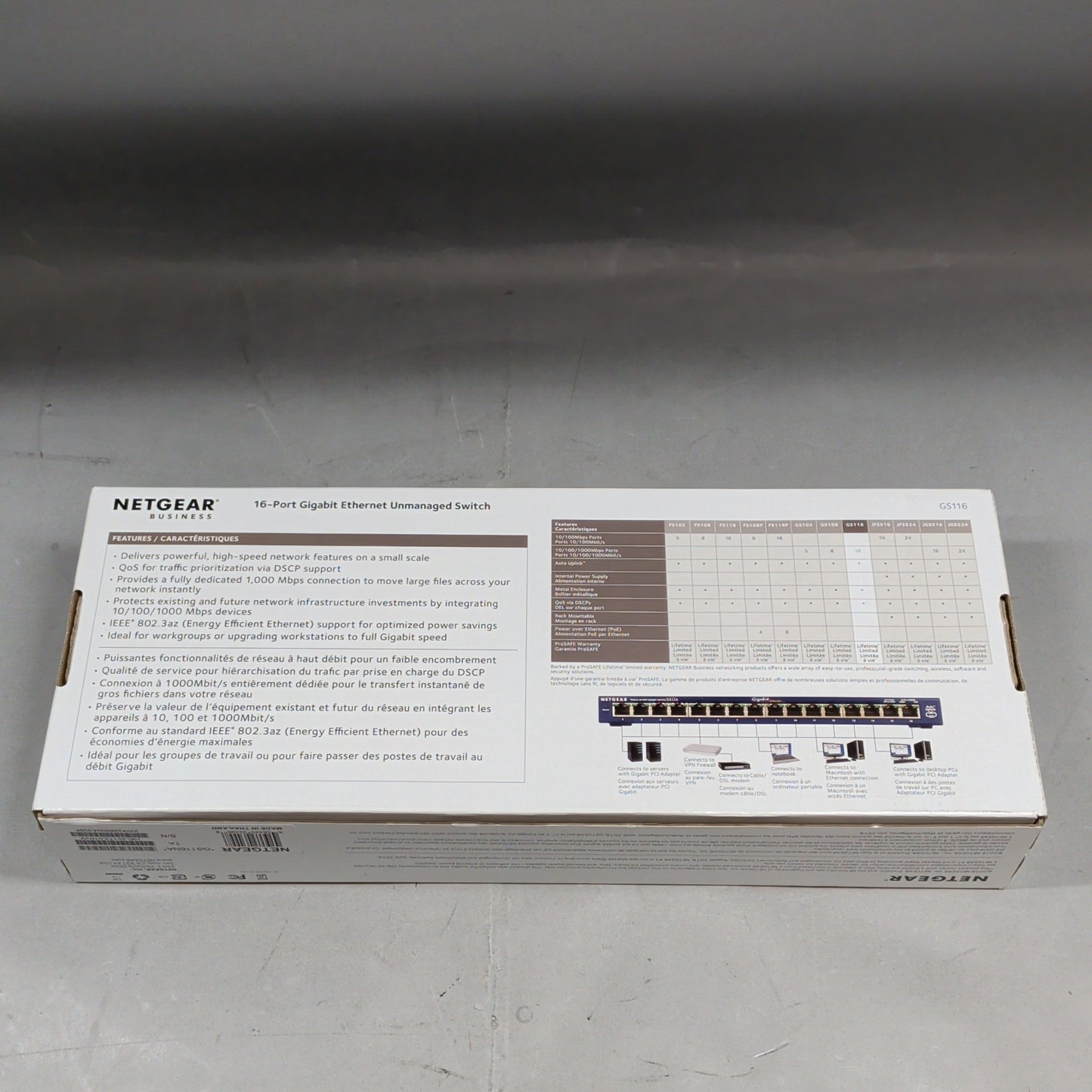 New NetGear 16-Port Gigabit Ethernet Unmanaged Switch GS116