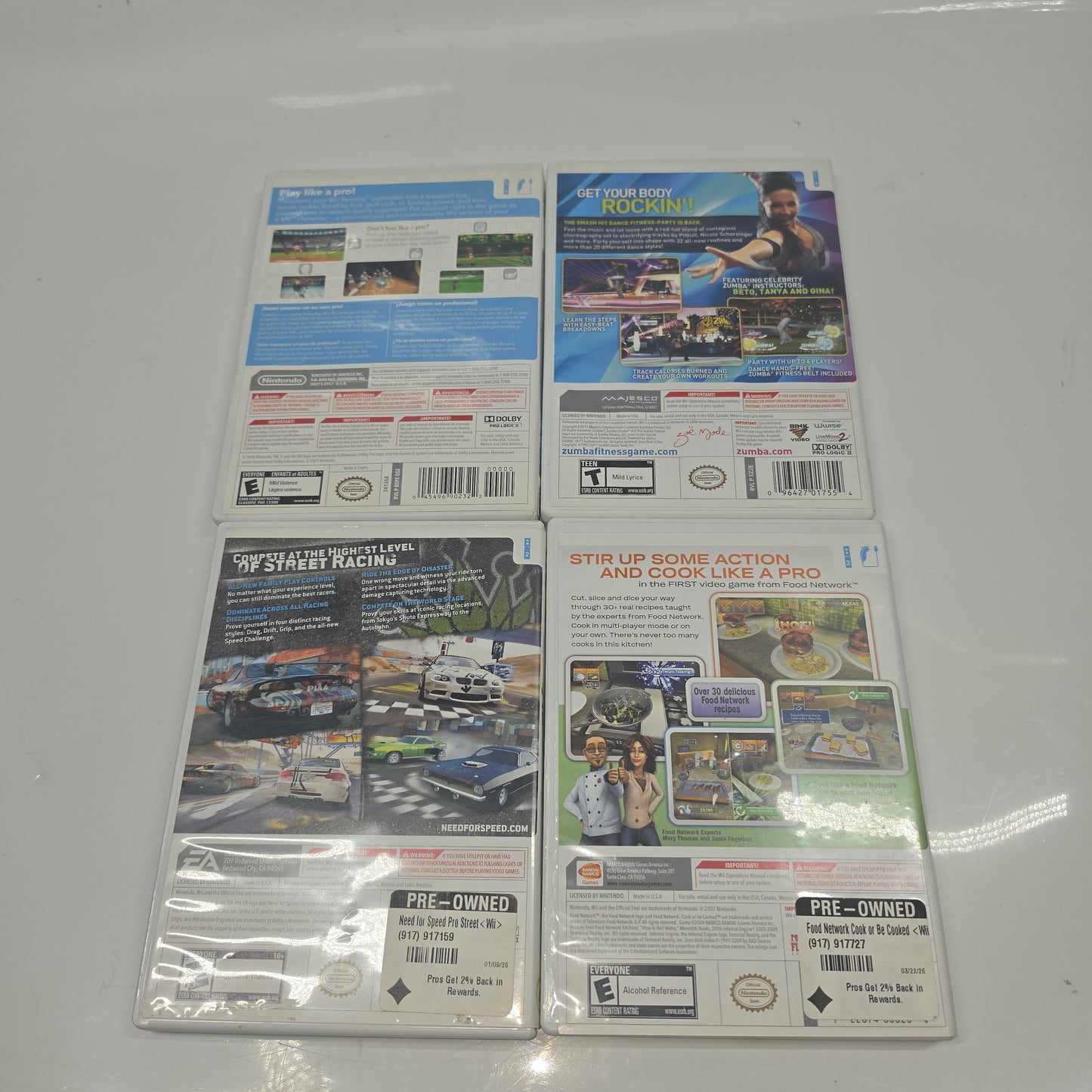 Lot of 4 Nintendo Wii Games
