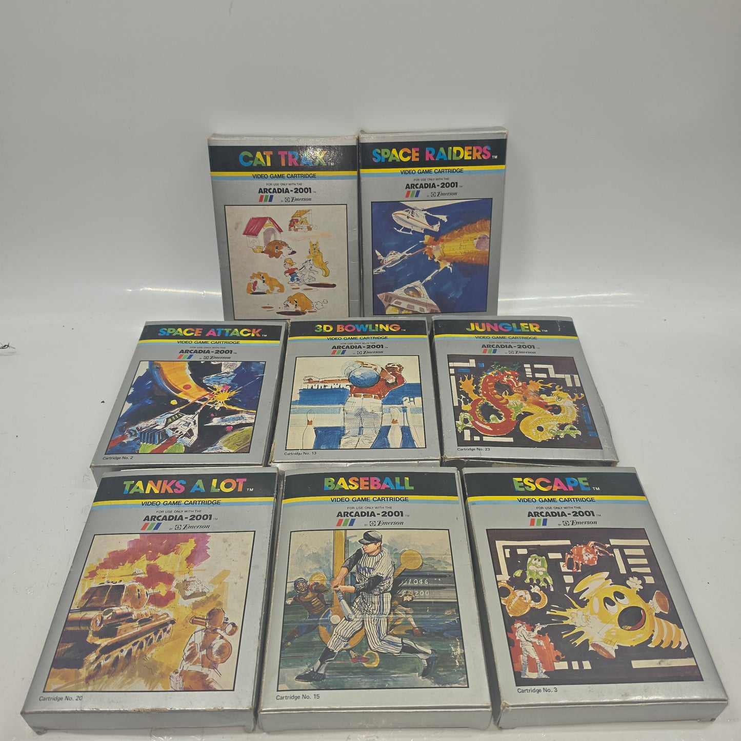 Emerson Arcadia 2001 Console System Plus 8 Game Cartridges