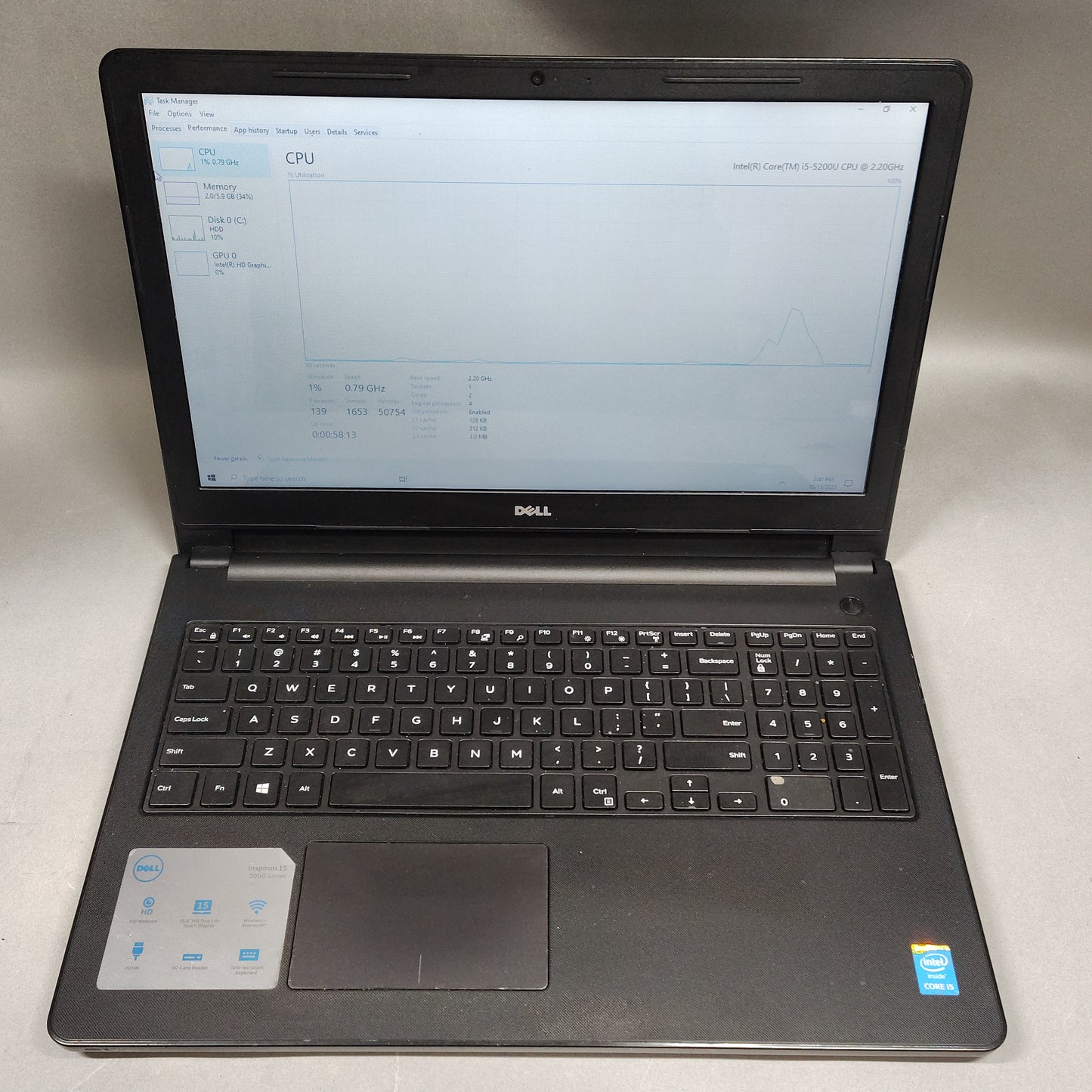Dell Inspiron 3000 SERIES 14" i5-5200U 2.2GHz 8GB RAM 256GB SSD