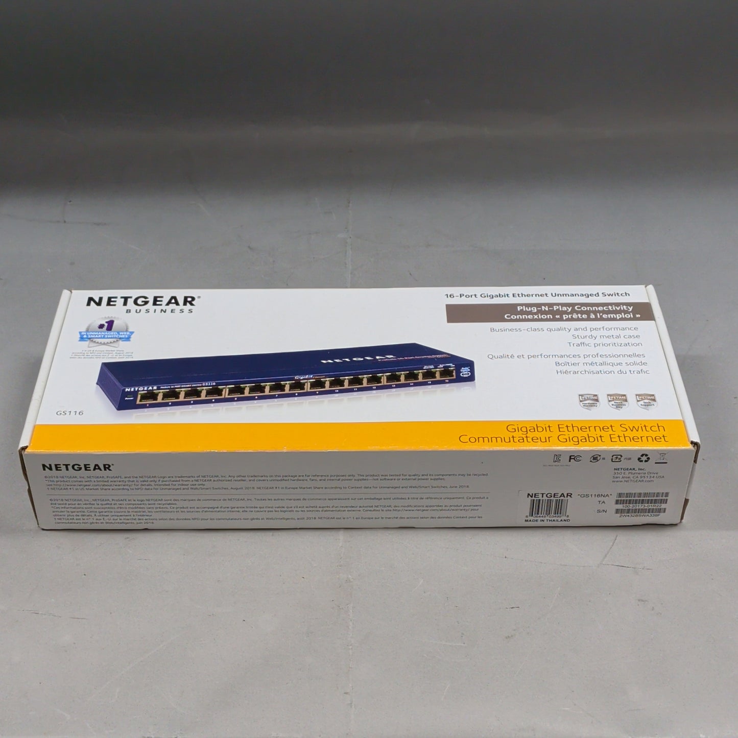 New NetGear 16-Port Gigabit Ethernet Unmanaged Switch GS116