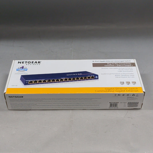 New NetGear 16-Port Gigabit Ethernet Unmanaged Switch GS116
