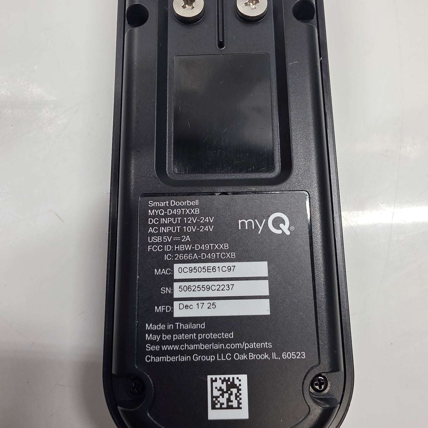 Smart Doorbell MYQ-D49TXXB 