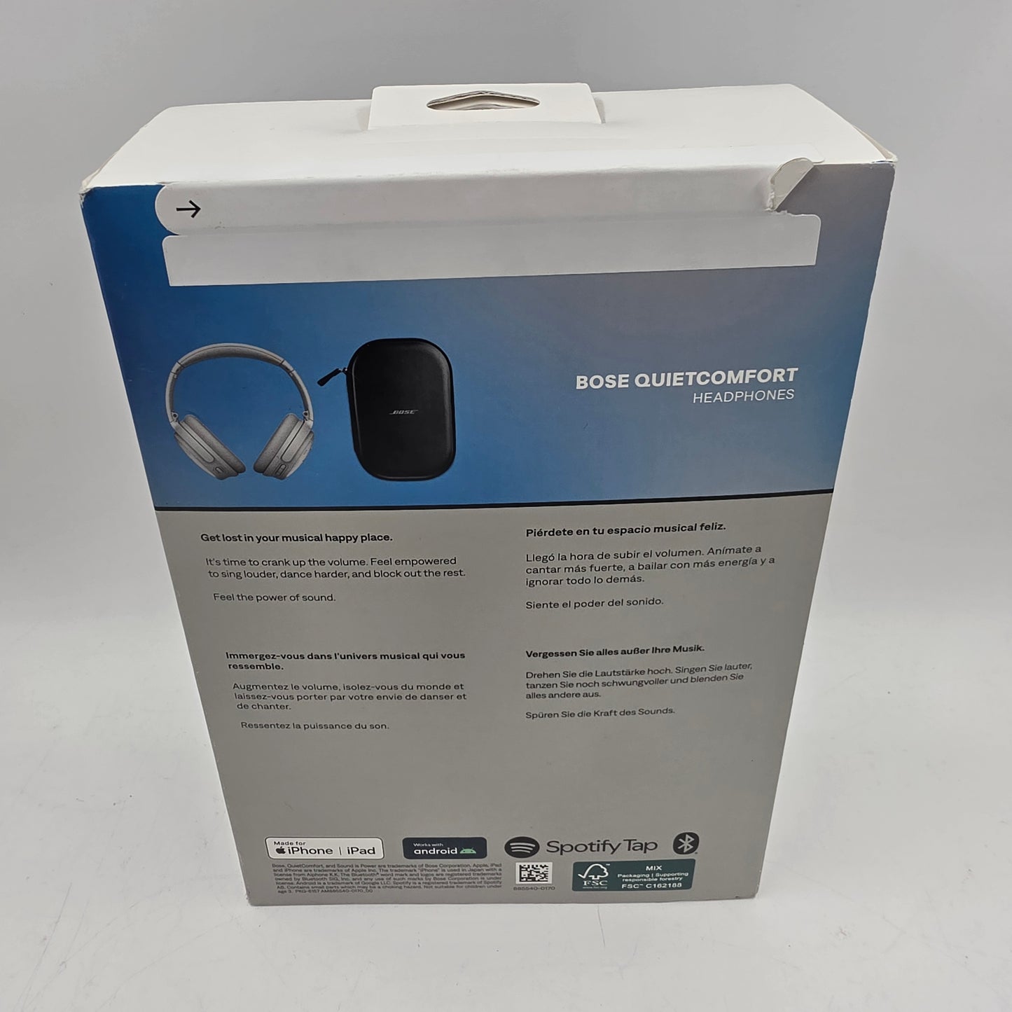 New Bose QuietComfort Over-Ear Wireless Bluetooth Headphones White 884367-1700