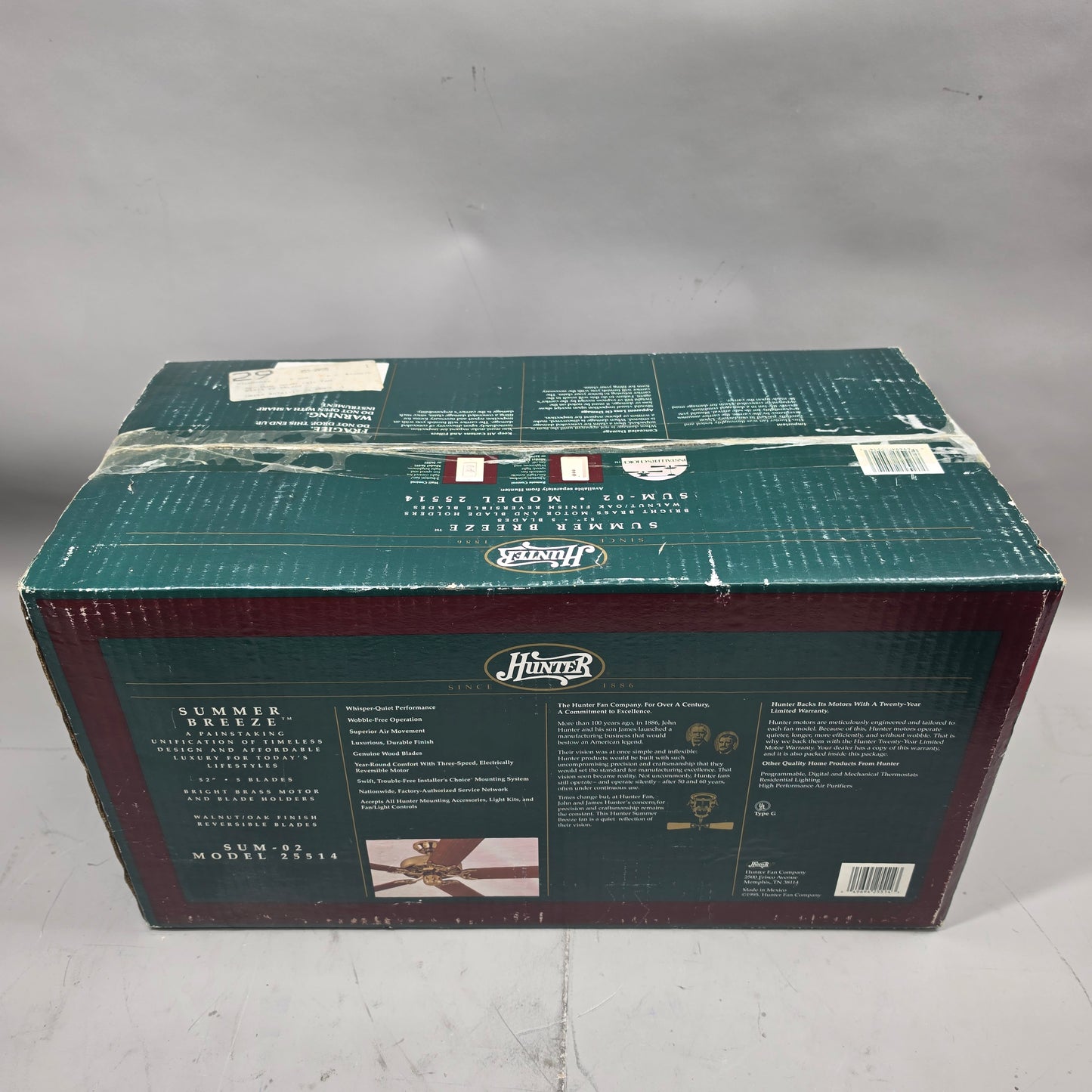 New Hunter Summer Breeze 25514 Brass Motor Ceiling Fan