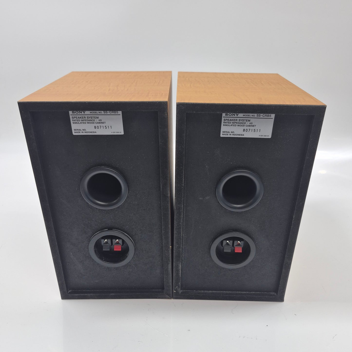Sony SS-CRB5 Micro Bookshelf 2-Way Bass Reflex Stereo Speakers Gray