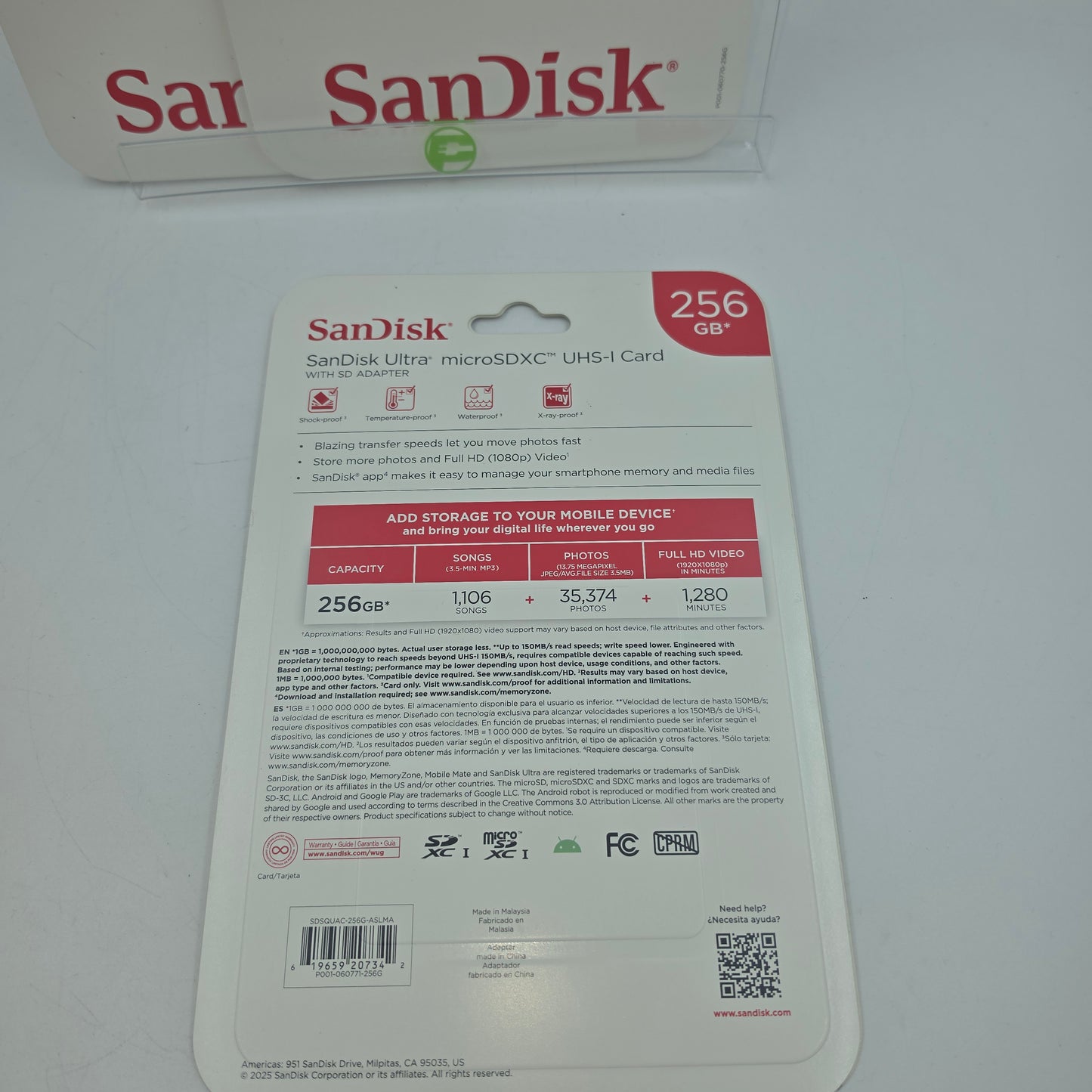 New SanDisk Ultra 256GB microSDXC A1 UHS-I Memory Card