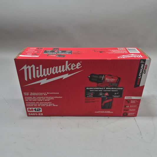 New Milwaukee 3401-20 M12 12V Sub-Compact Brushless Drill/Driver Tool