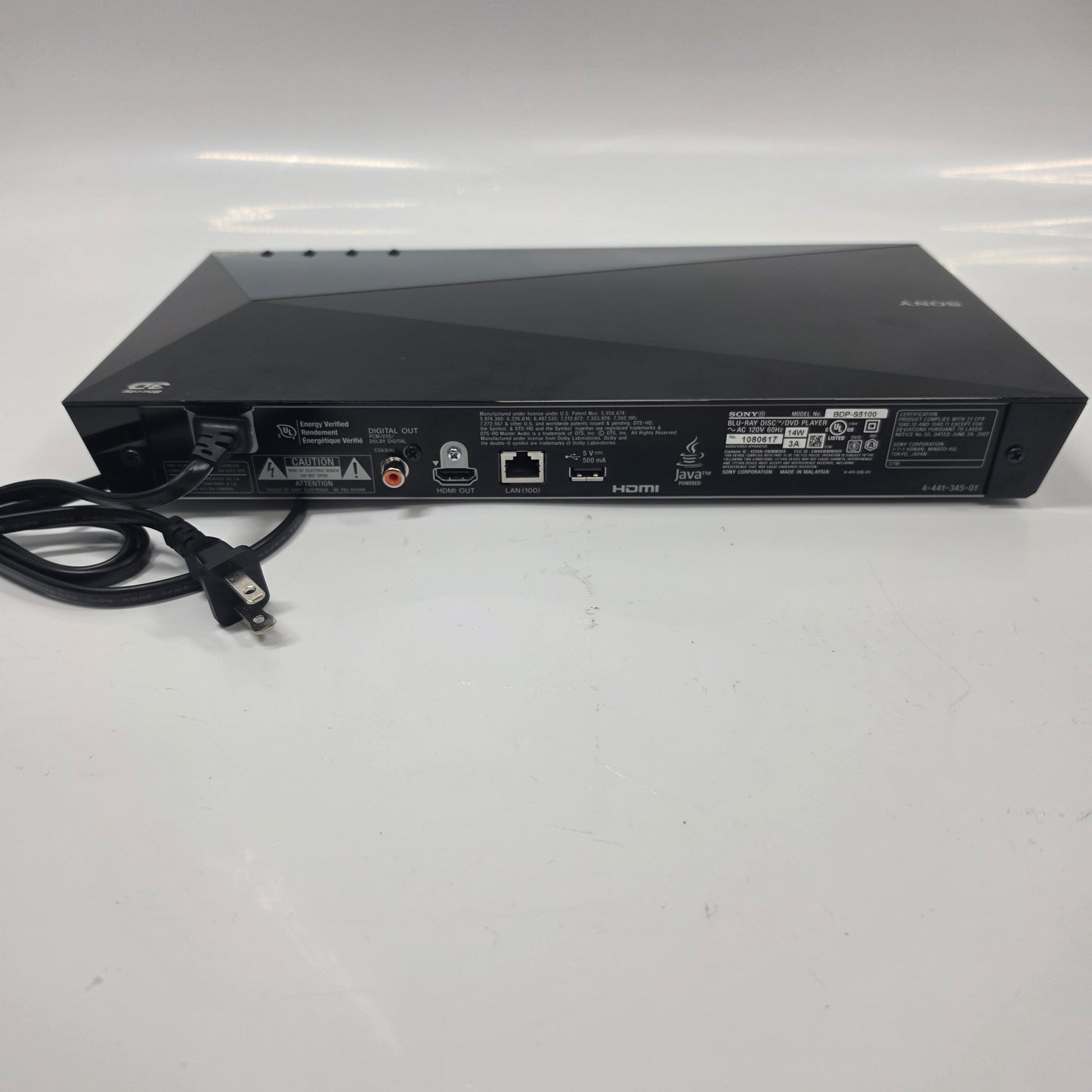 Sony BDP-S1500 BLUE RAY DISC PLAYER